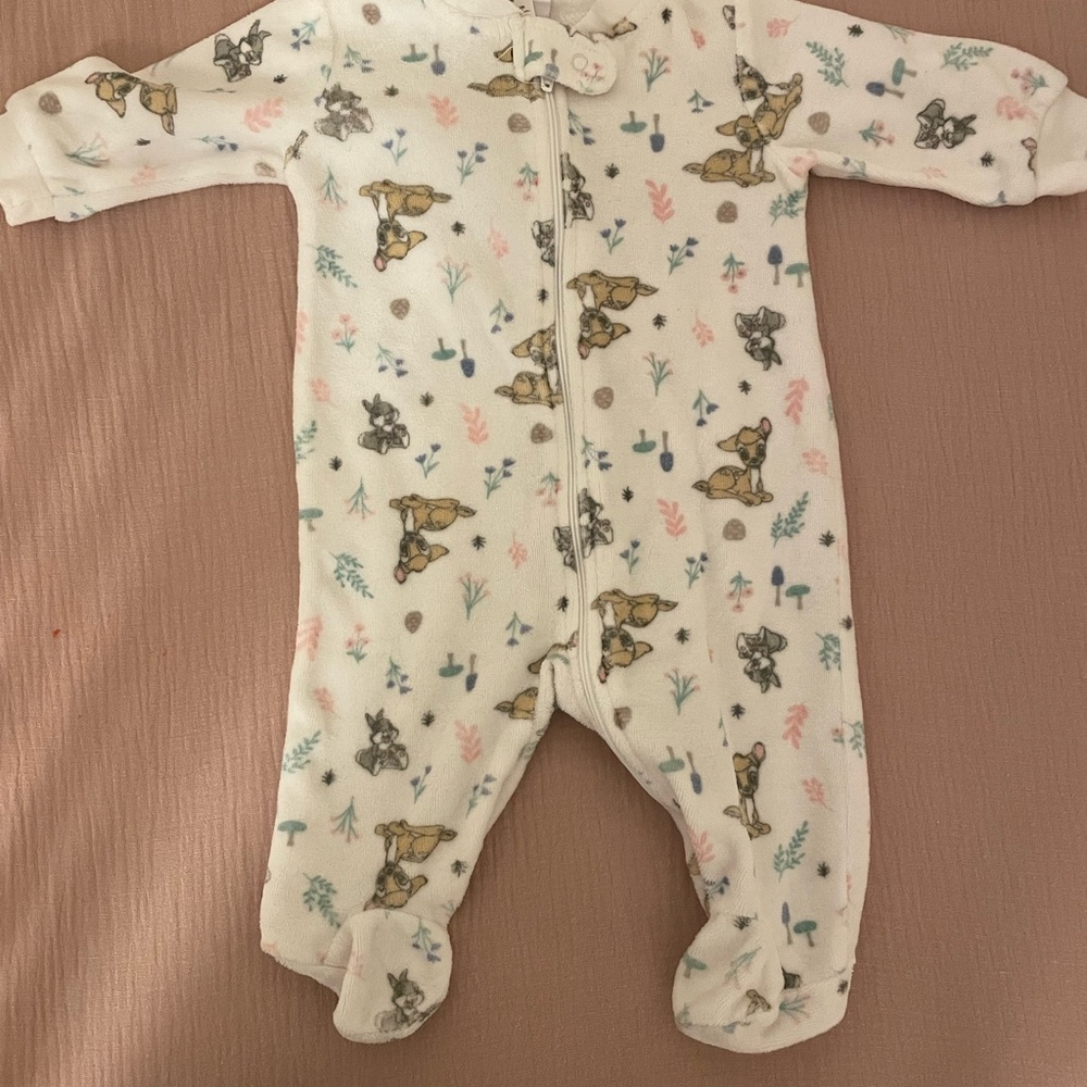 Adorable White Baby Animal Print Onesie